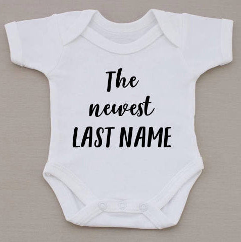 Personalised The Newest... Babygrow